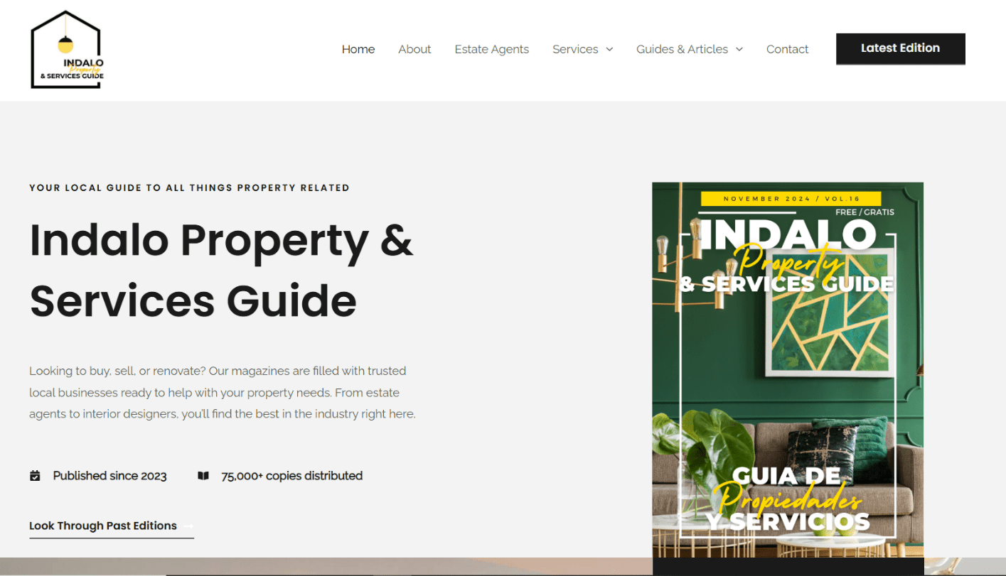 Homepage to Indao Property and Services Guide
