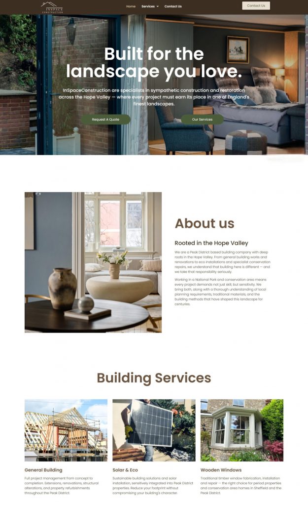 Home page to InSpaceConstruction